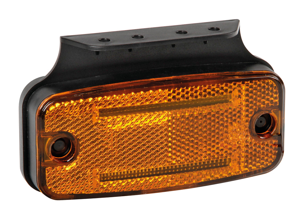 Luce ingombro con catarifrangente e staffa - 2 Led - 12/24V - Arancio