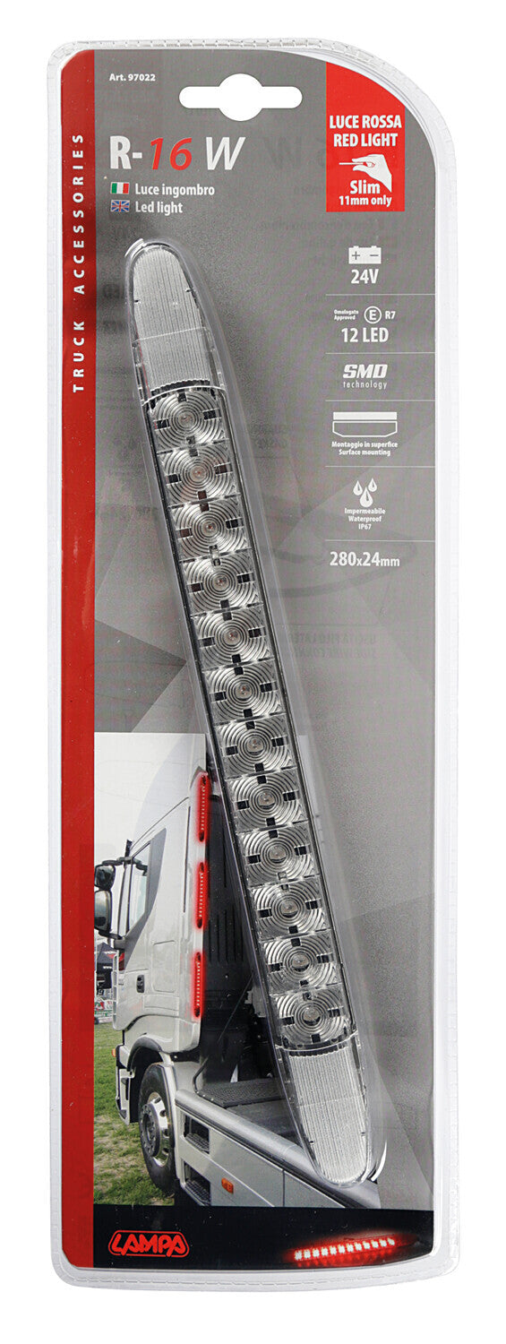 Luce ingombro - 12 Led - 24V - Rosso
