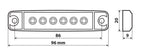 Set 20 pz, luce ingombro - 6 Led - 12/24V - Arancio