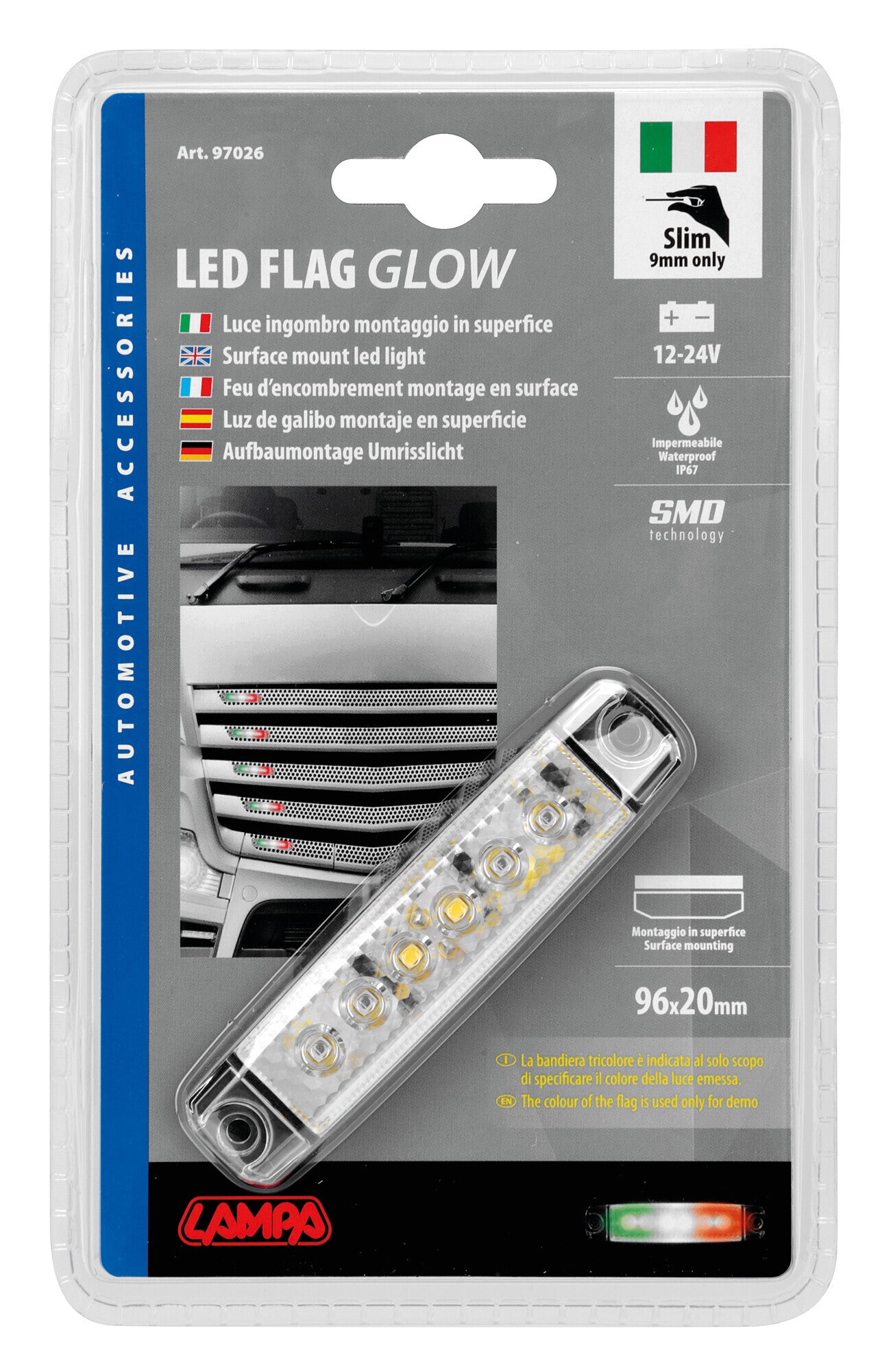 Luce decorativa - 6 Led - 12/24V - Italia