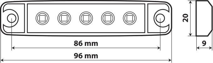 Pagg Aspöck, luce ingombro - 5 Led - 12/24V - Bianco