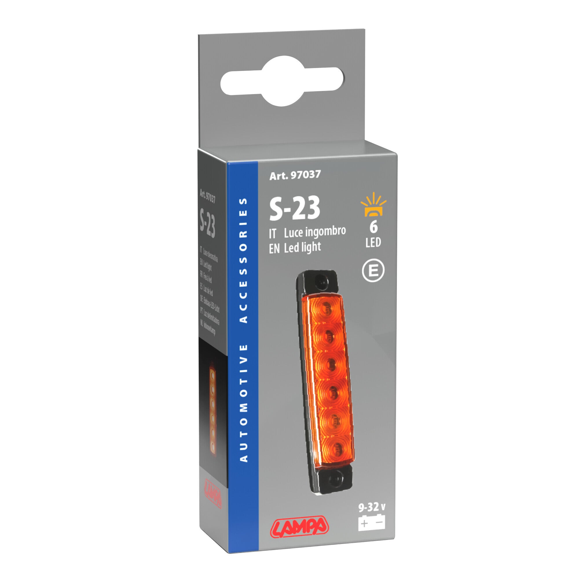 Luce ingombro - 6 Led - 12/24V - Arancio