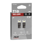 24V Pro-User Series - (T10) - W2,1x9,5d - 2 pz - Scatola - Bianco - Doppia polarità - Resistenza incorporata