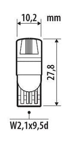 24V Pro-User Series - (T10) - W2,1x9,5d - 2 pz - Scatola - Bianco - Doppia polarità - Resistenza incorporata