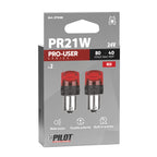 24V Pro-User Series - (PR21W) - BAW15s - 2 pz - Scatola - Rosso - Doppia polarità - Resistenza incorporata