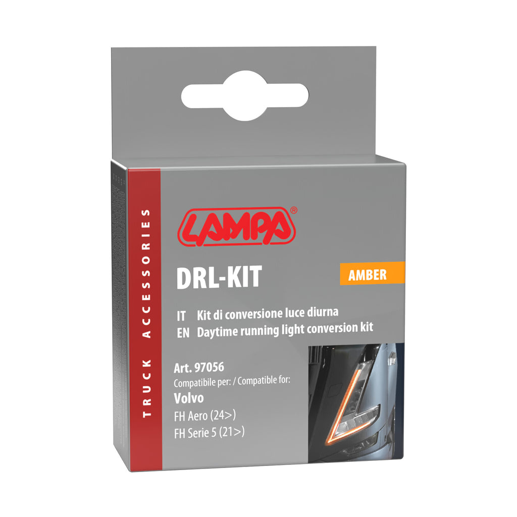 DRL-KIT, Kit di conversione luce diurna - Ambra - compatibile per Volvo FH Aero (01/24>) - Volvo FH Serie 5 (06/21>)