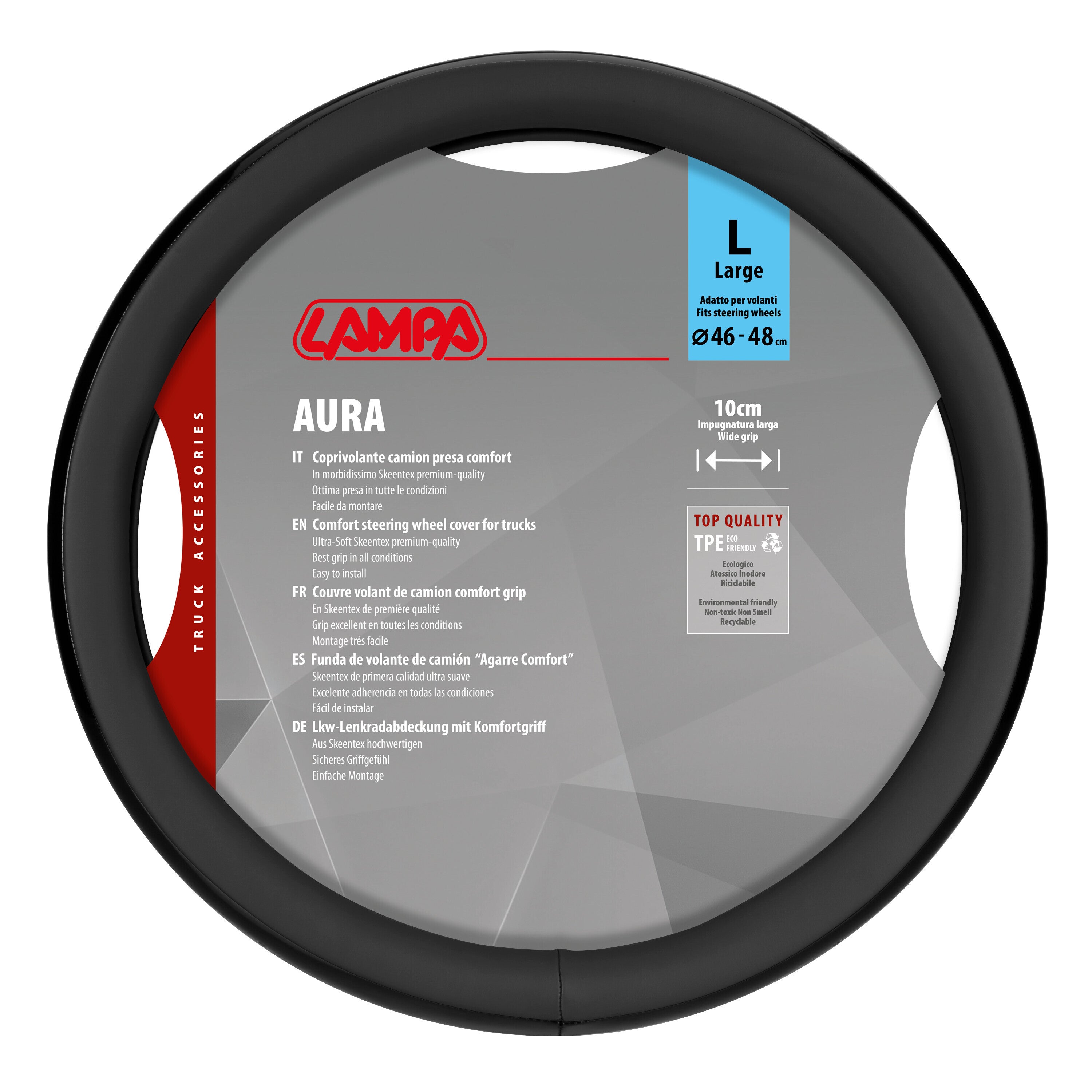 Aura, coprivolante in Skeentex - L - Ø 46/48 cm - Nero