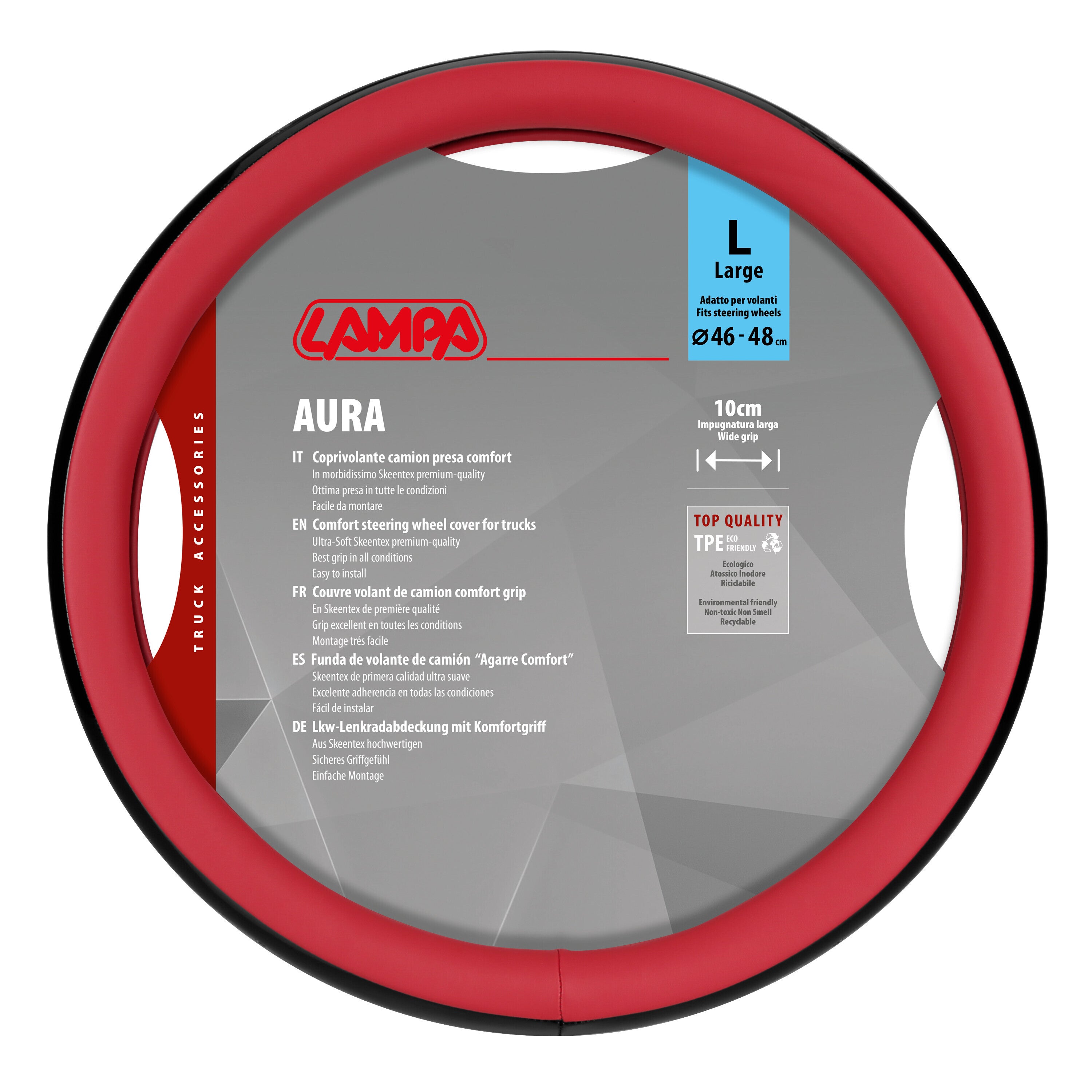 Aura, coprivolante in Skeentex - L - Ø 46/48 cm - Rosso