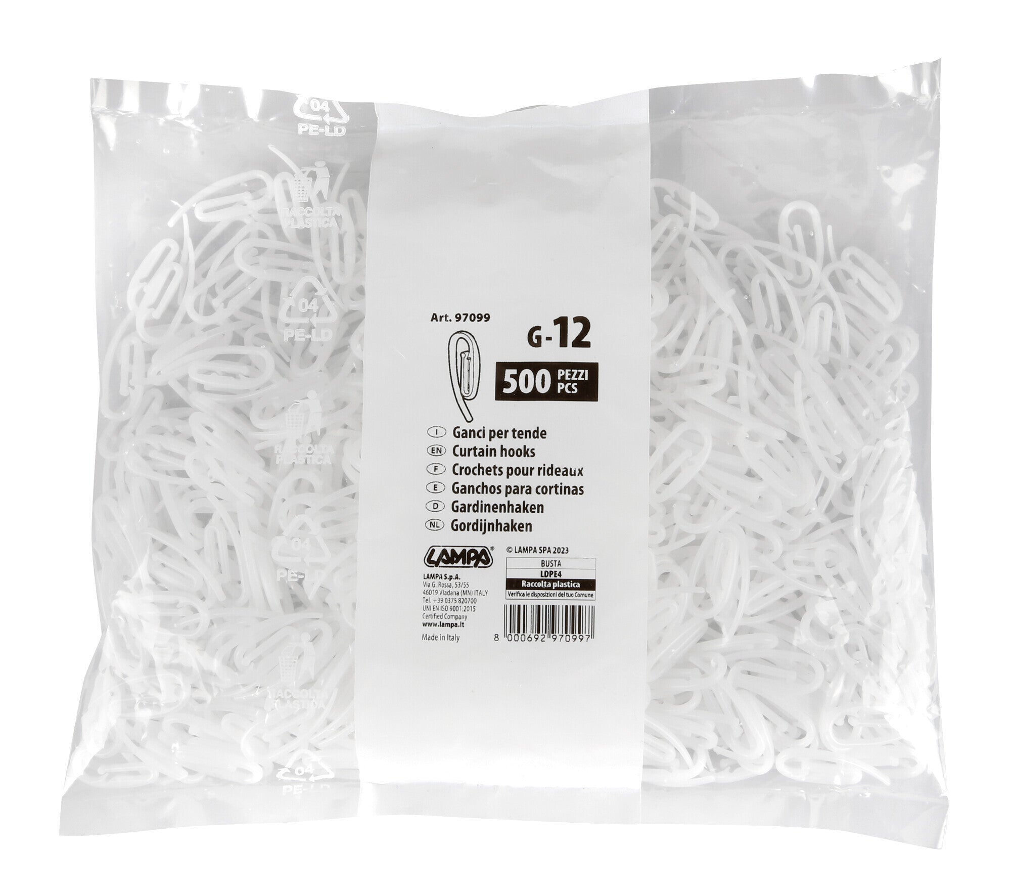 Ganci per tende - G-12 - 500 pz