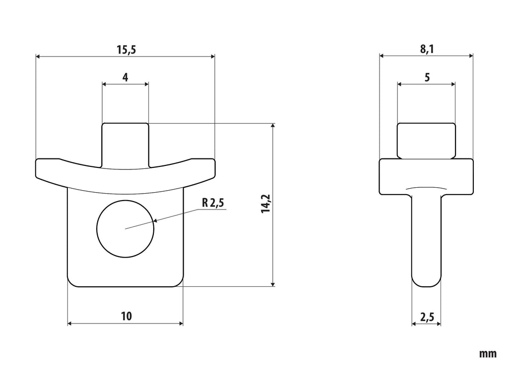 F-1, set 10 fermi per binario tipo "U" - 4 mm