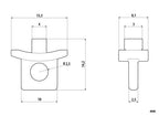 F-1, set 10 fermi per binario tipo "U" - 4 mm