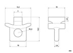 F-2, set 10 fermi per binario tipo "U" - 6 mm