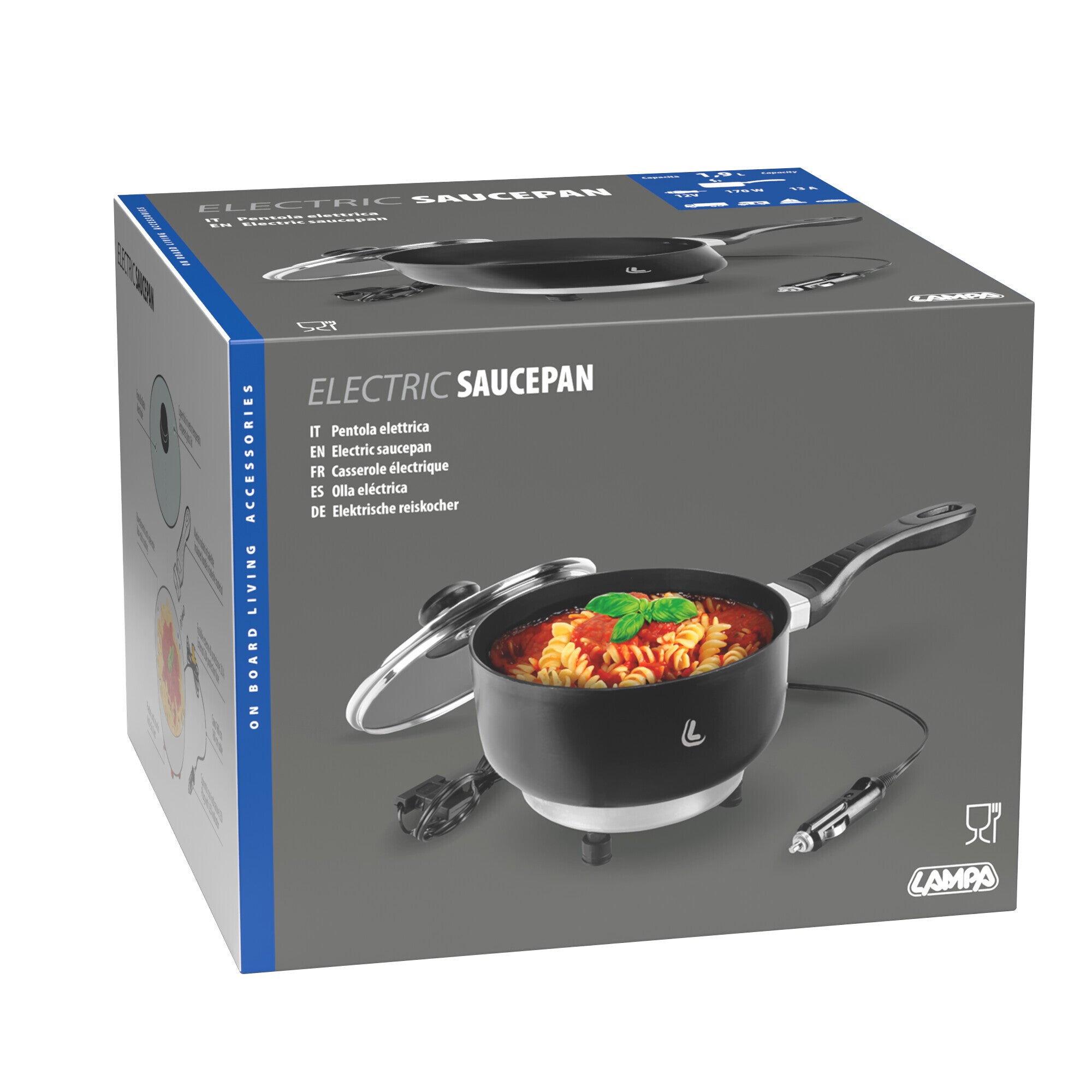 Electric Saucepan, pentola elettrica - Ø 18 cm - 12V - 170W - 13A