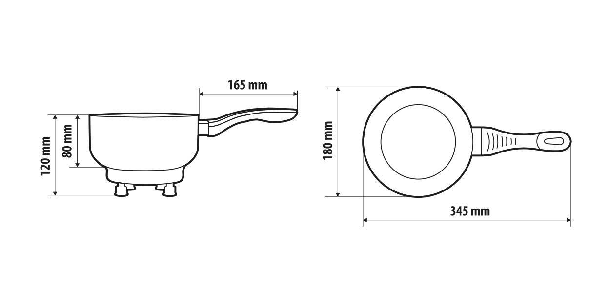 Electric Saucepan, pentola elettrica - Ø 18 cm - 12V - 170W - 13A