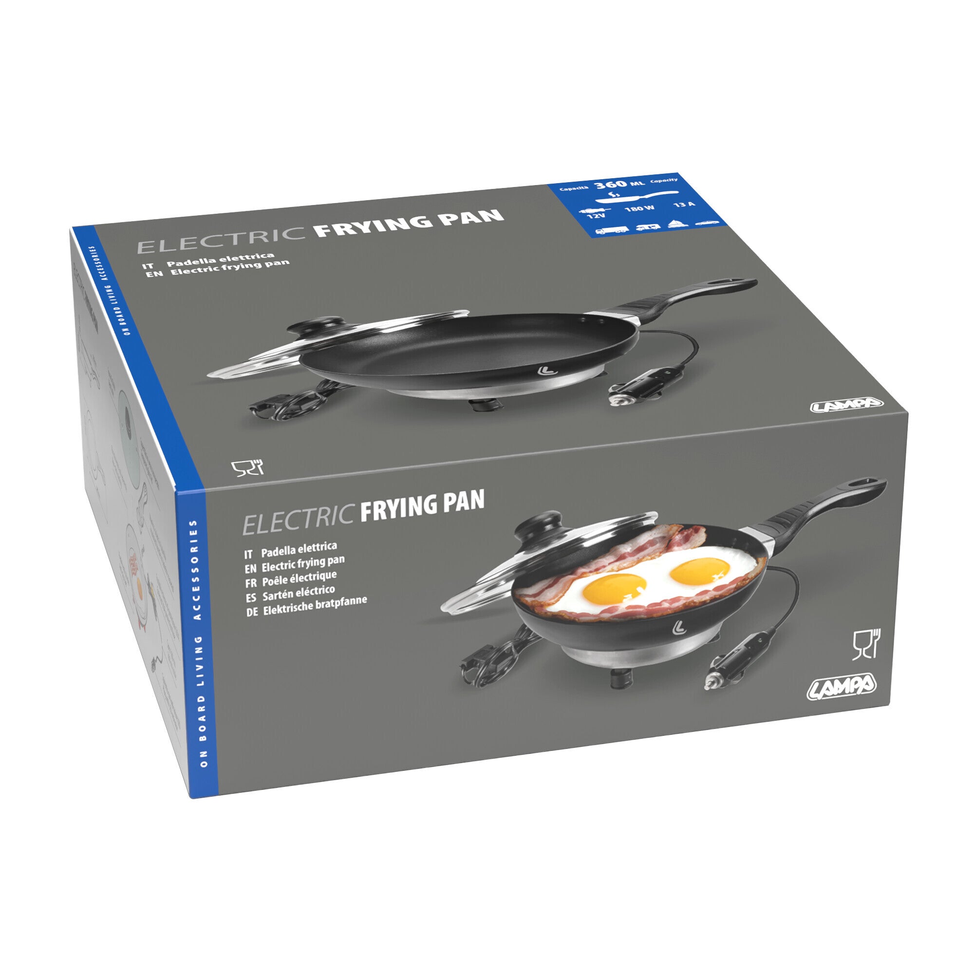 Electric Frying Pan, padella elettrica - Ø 20 cm - 12V - 180W - 13A