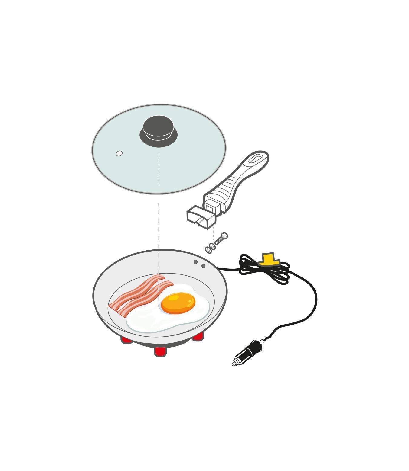 Electric Frying Pan, padella elettrica - Ø 20 cm - 24V - 270W - 13A