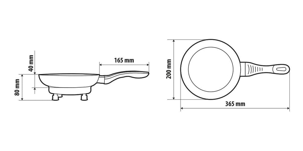 Electric Frying Pan, padella elettrica - Ø 20 cm - 24V - 270W - 13A