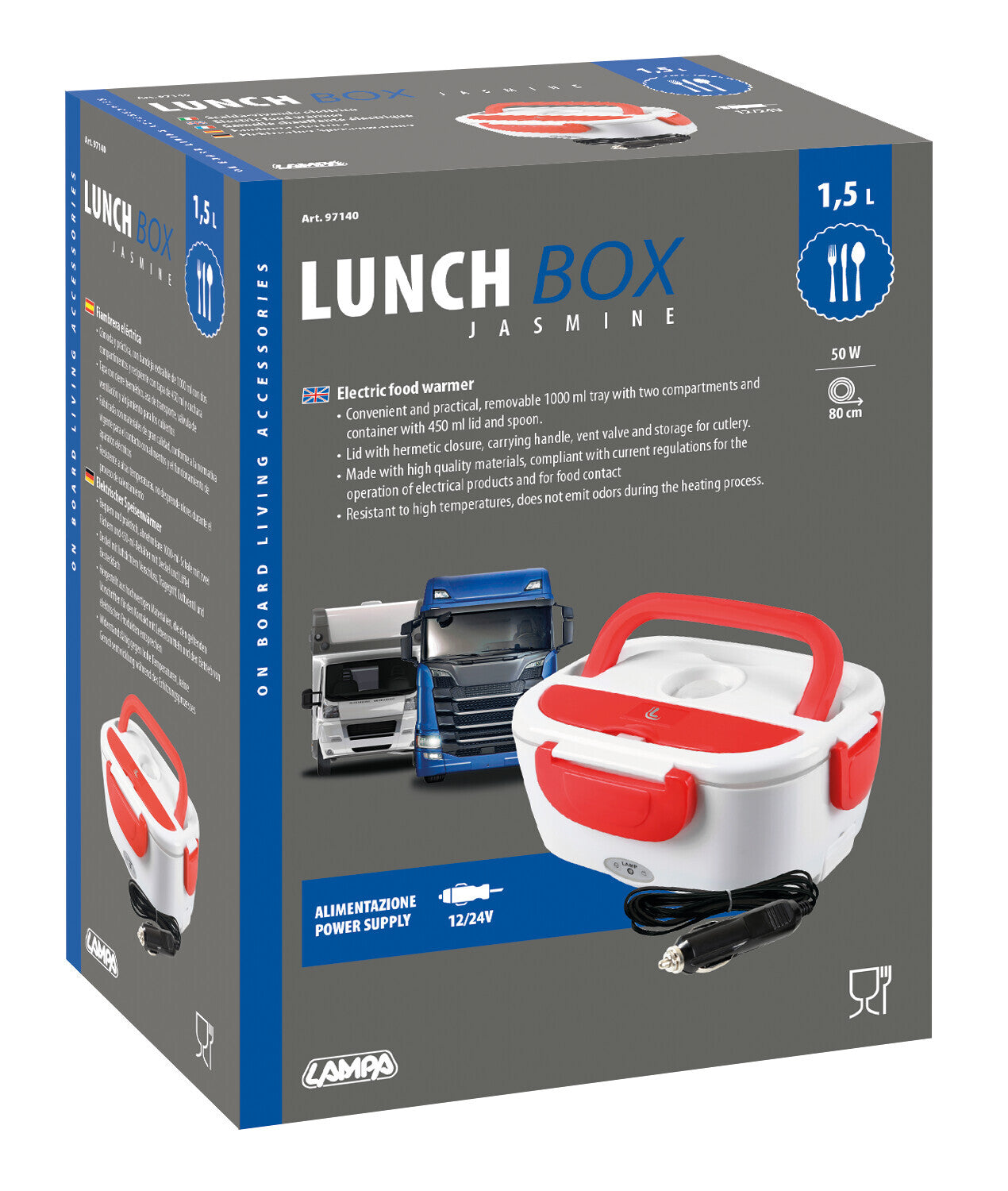 Lunch-Box, scalda-vivande elettrico - 1,5 L - 12/24V - 50W