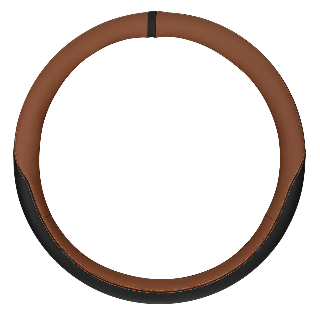 Club, coprivolante in vero cuoio e skeentex - L - Ø 46/48 cm - Marrone