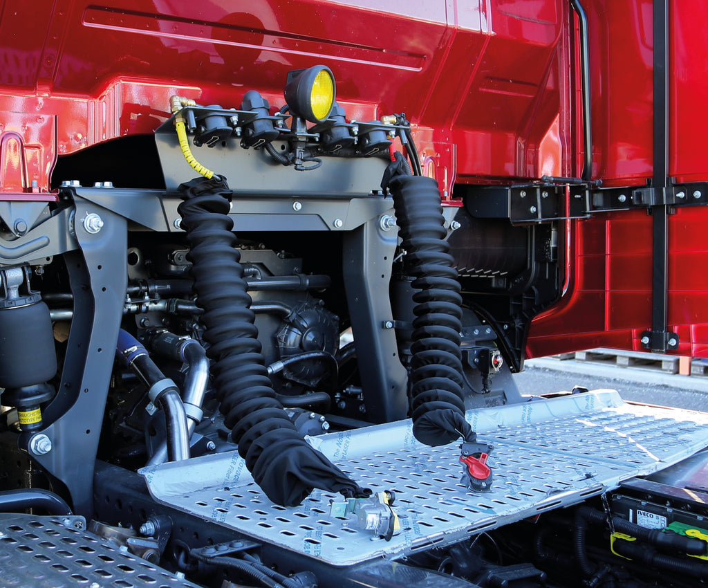 Truck-tights, copertura elasticizzata per spirali aria ed elettriche - Rosso