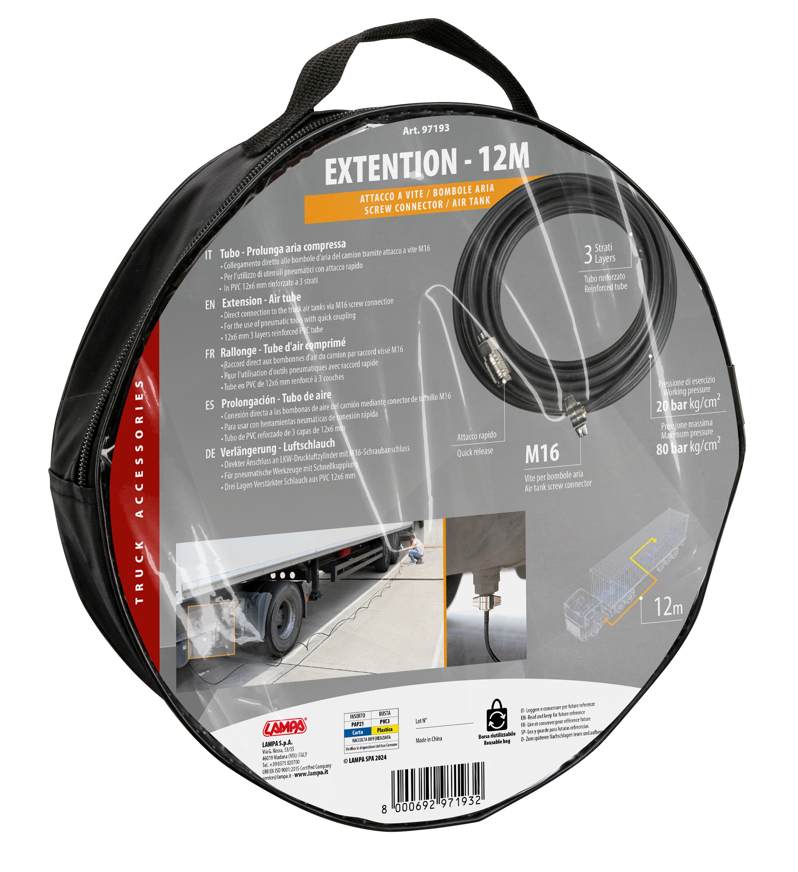Tubo prolunga aria compressa - 12 m