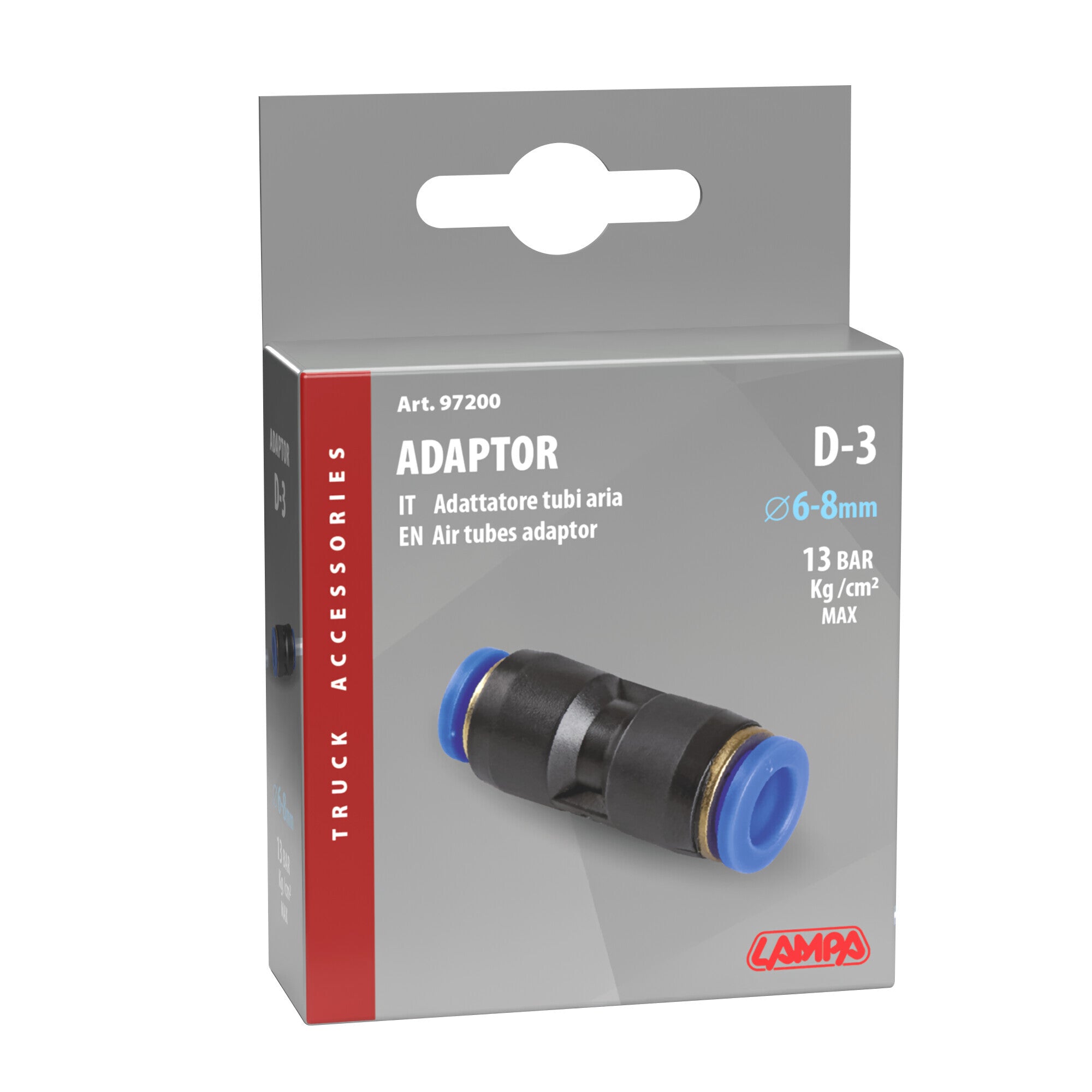 D-3, Adattatore tubi aria - Ø 6>8 mm