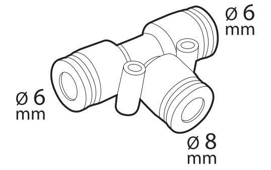 T-7, raccordo tubi aria - Ø 6-8 mm