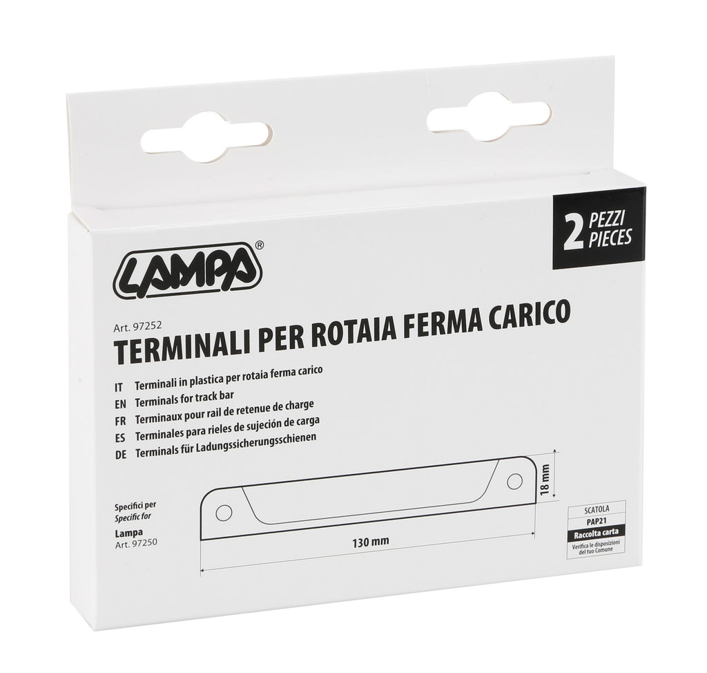 Terminali in plastica per rotaia ferma carico - 2 pz