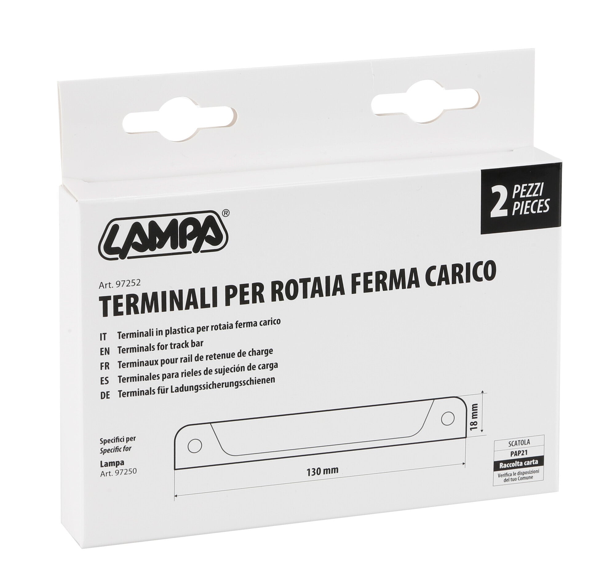 Terminali in plastica per rotaia ferma carico - 2 pz