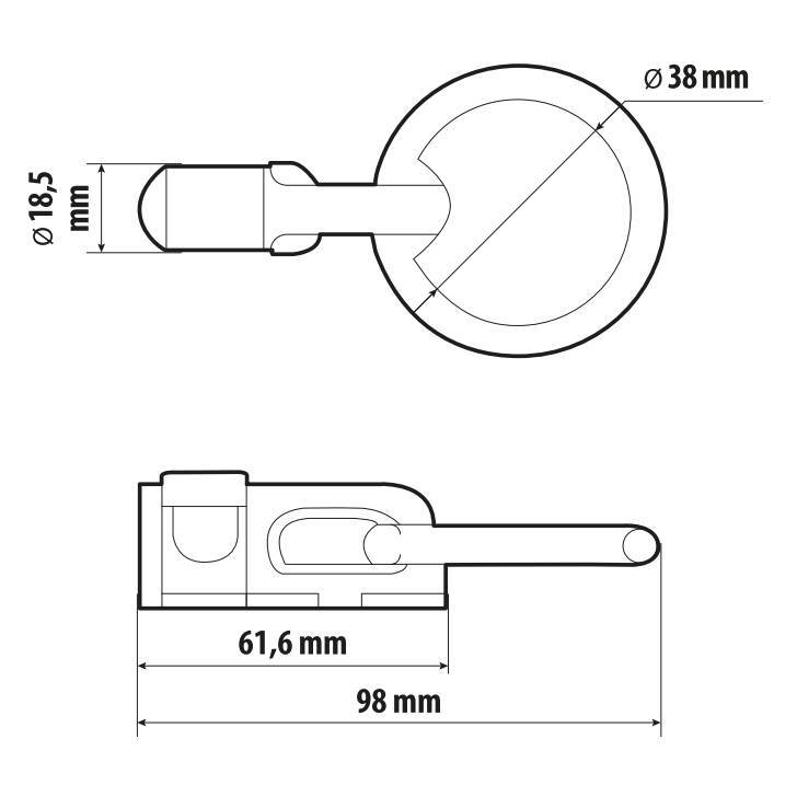Anello di fissaggio con doppio perno per rotaie fermacarico a scorrimento - Type 4