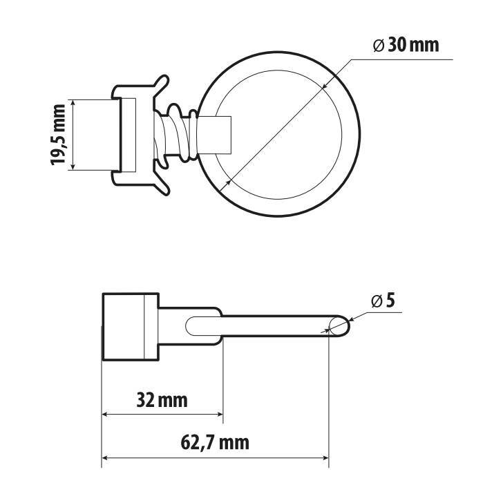 Anello di fissaggio con perno singolo per rotaie fermacarico a scorrimento - Type 6