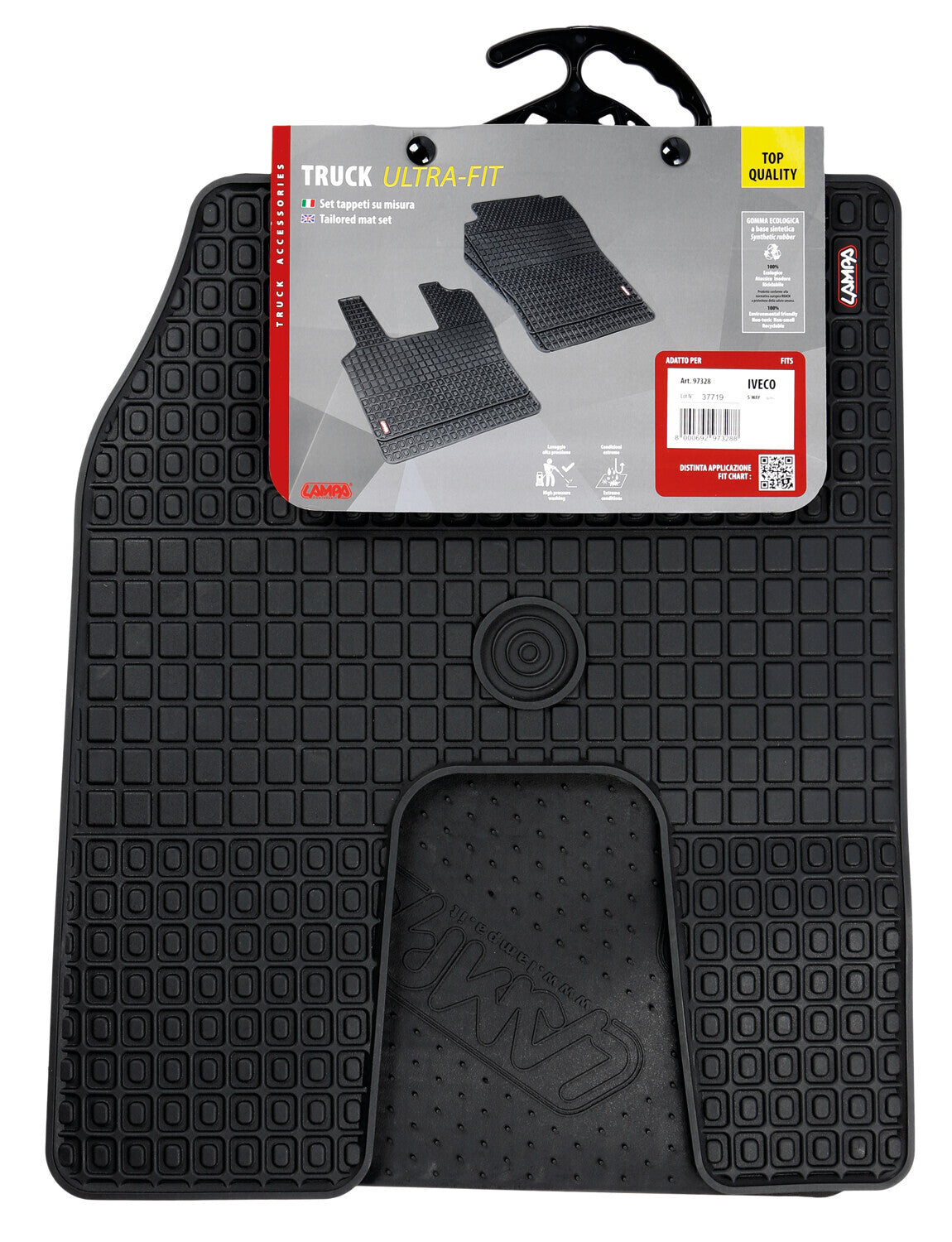 Coppia tappeti su misura in Eco Gomma - compatibile per Iveco S-Way (10/19>05/24)