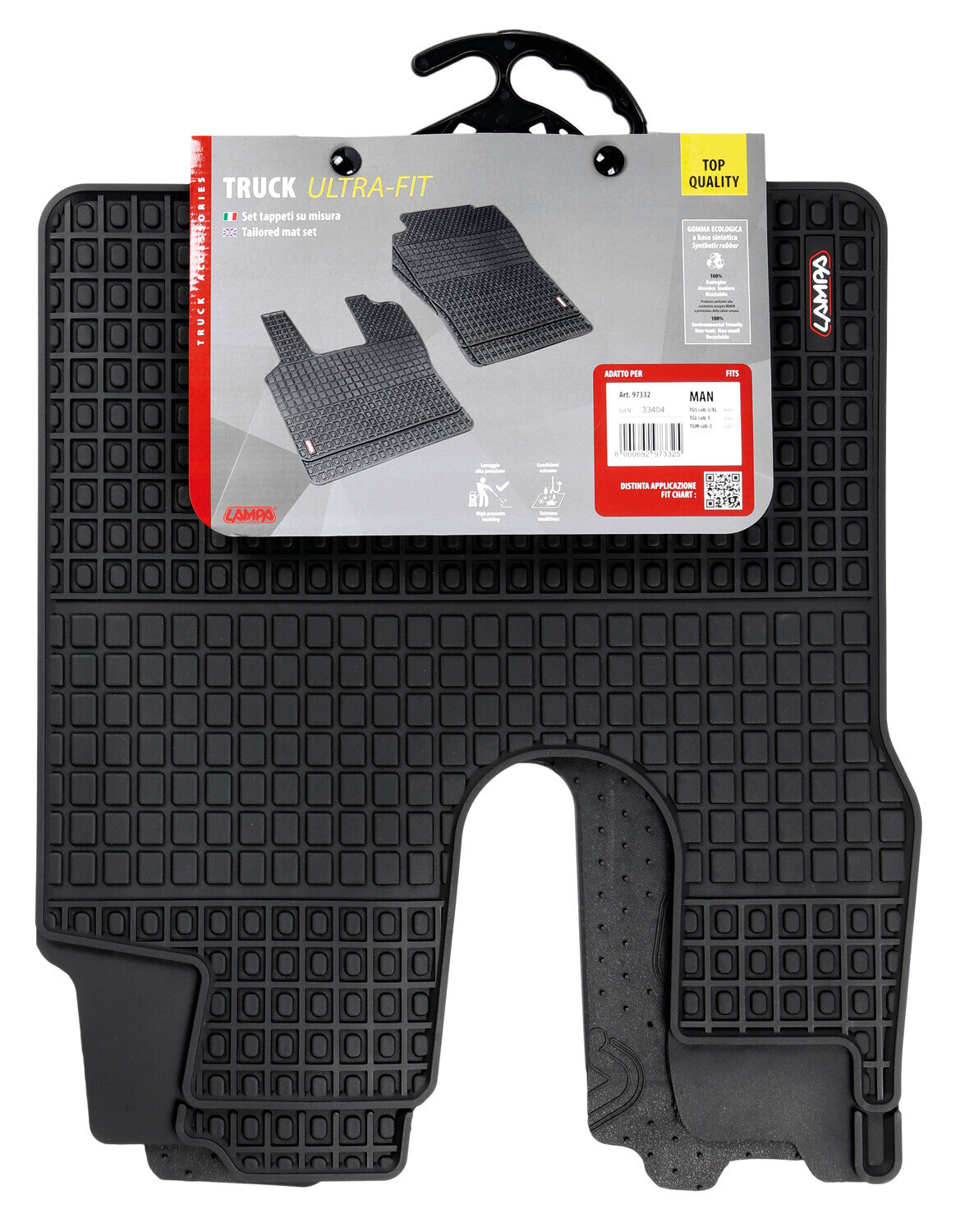 Coppia tappeti su misura in Eco Gomma - compatibile per Man TGL (05/05>10/21) cabina C - Man TGM (10/05>10/21) cabina C - Man TGS (09/07>10/21) cabina L/XL - Man TGL (11/21>) cabina C - Man TGM (11/21>) cabina C - Man TGS (11/21>) cabina L/XL