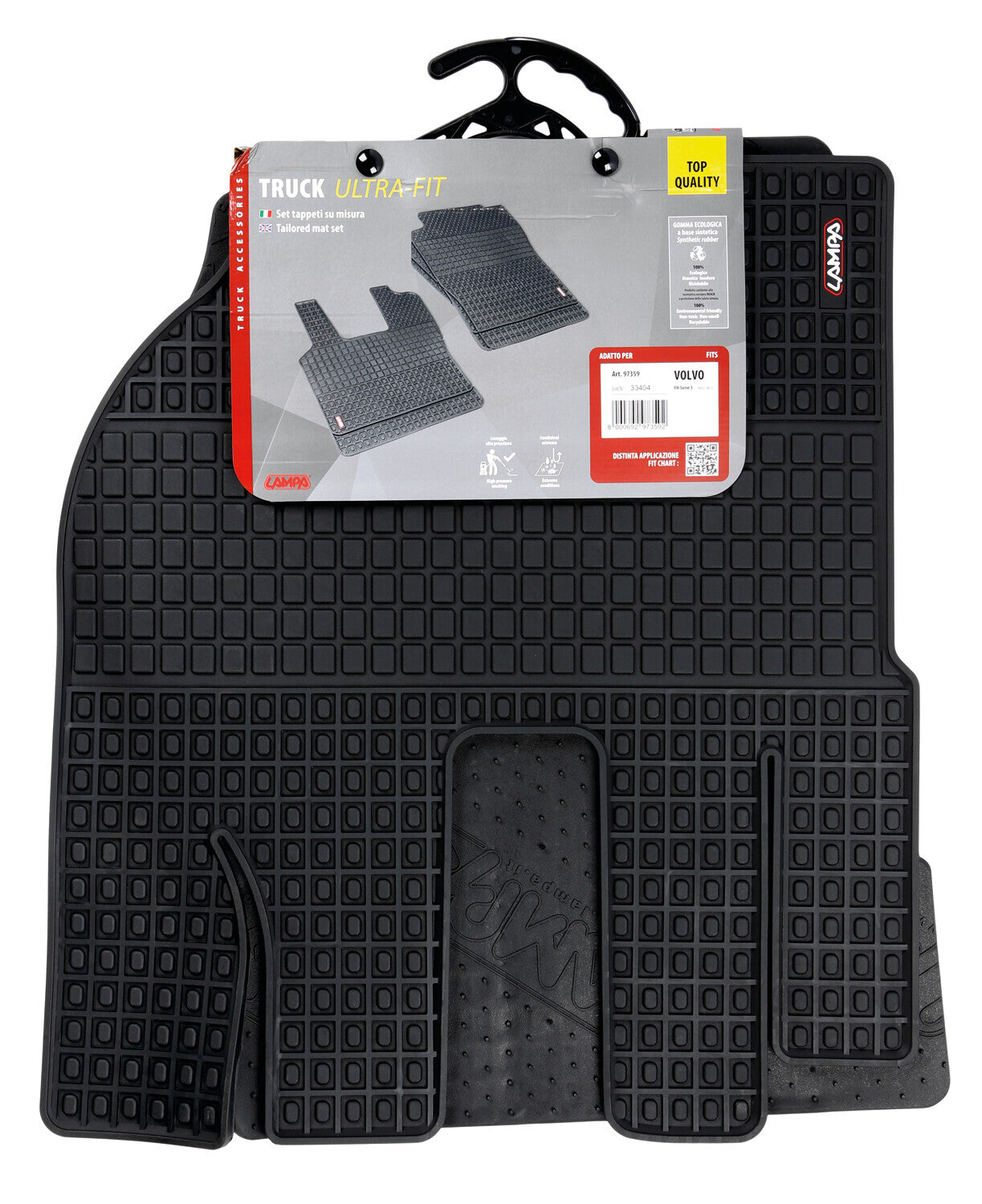 Coppia tappeti su misura in Eco Gomma - compatibile per Volvo FH Serie 3 (08/02>08/12)