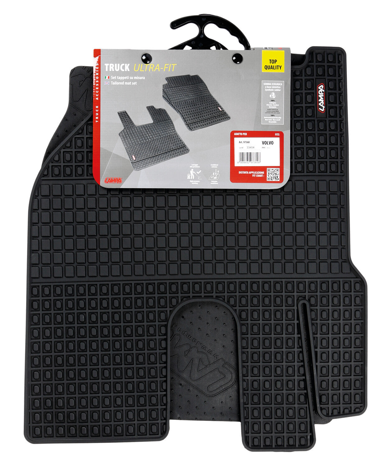 Coppia tappeti su misura in Eco Gomma - compatibile per Volvo FH Serie 4 (09/12>05/21) - Volvo FH Serie 5 (06/21>) - Volvo FH Aero (01/24>)