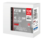 24V Led Series - 8 SMD x 1 chip - (P21W) - BA15s - 20 pz - Scatola - Bianco - Doppia polarità