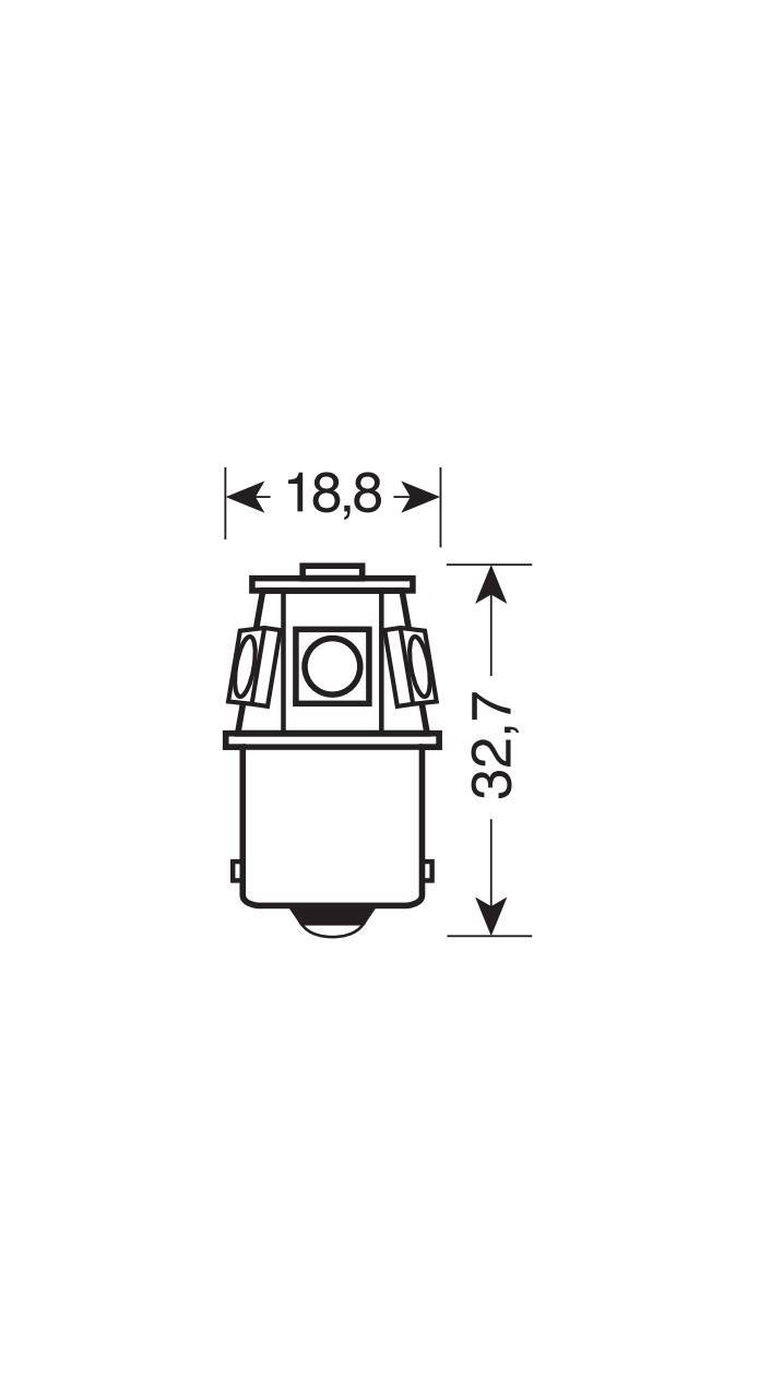 24V Led Series - 6 SMD x 1 chip - (R5W) - BA15s - 20 pz - Scatola - Arancio - Doppia polarità