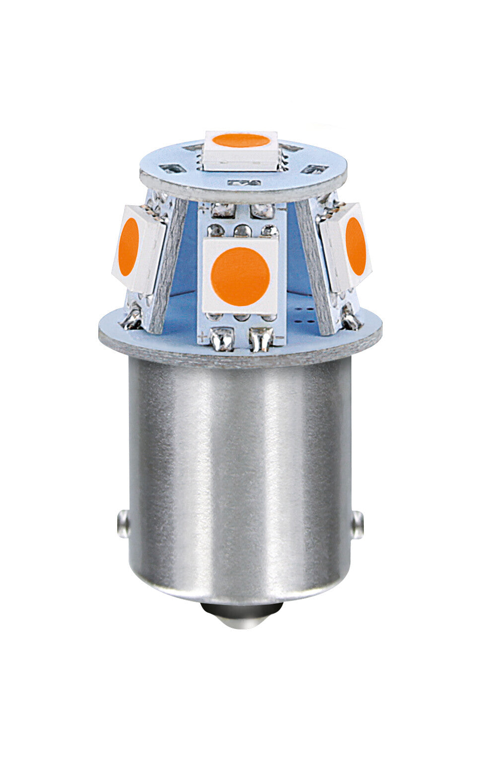24V Led Series - 6 SMD x 1 chip - (R5W) - BA15s - 20 pz - Scatola - Arancio - Doppia polarità
