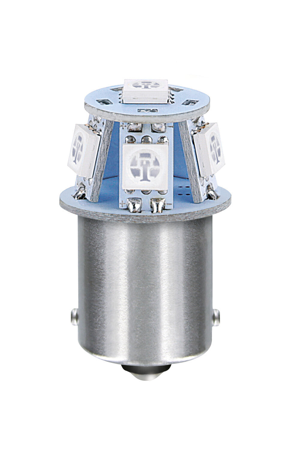24V Led Series - 6 SMD x 1 chip - (R5W) - BA15s - 20 pz - Scatola - Blu - Doppia polarità