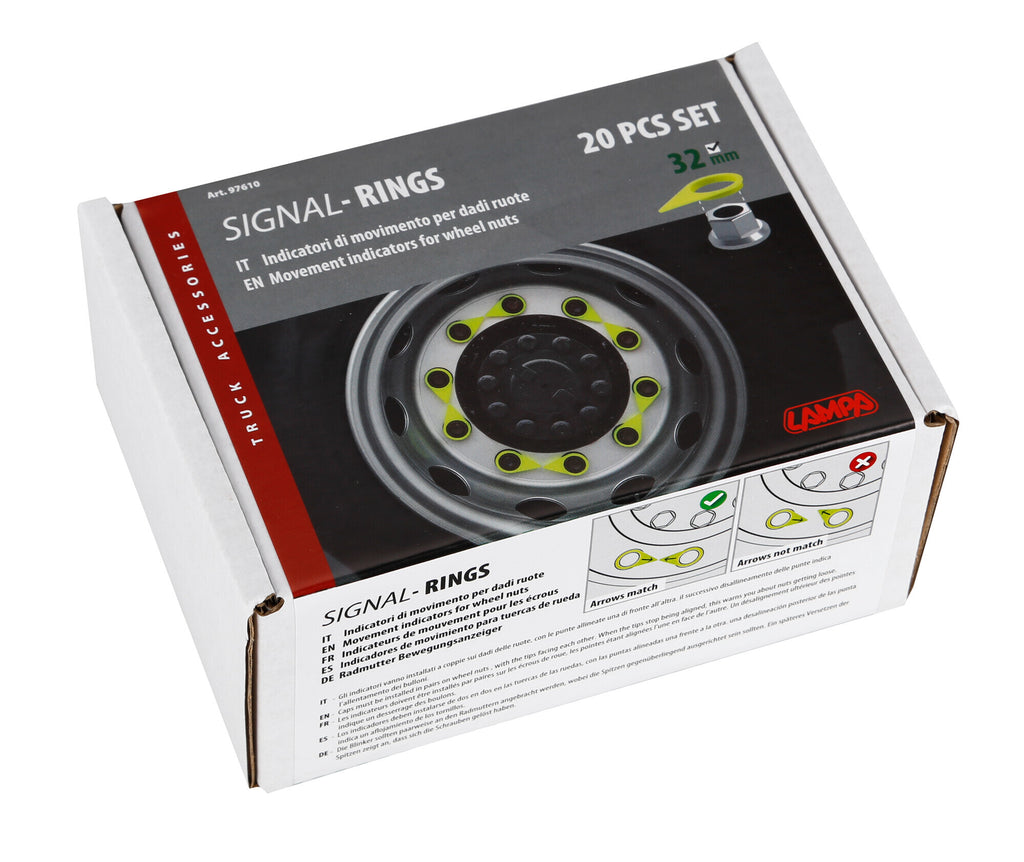 Indicatori di movimento per dadi ruote, set 20 pz - Ø 32 mm