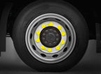 Indicatori di movimento per dadi ruote, set 20 pz - Ø 33 mm