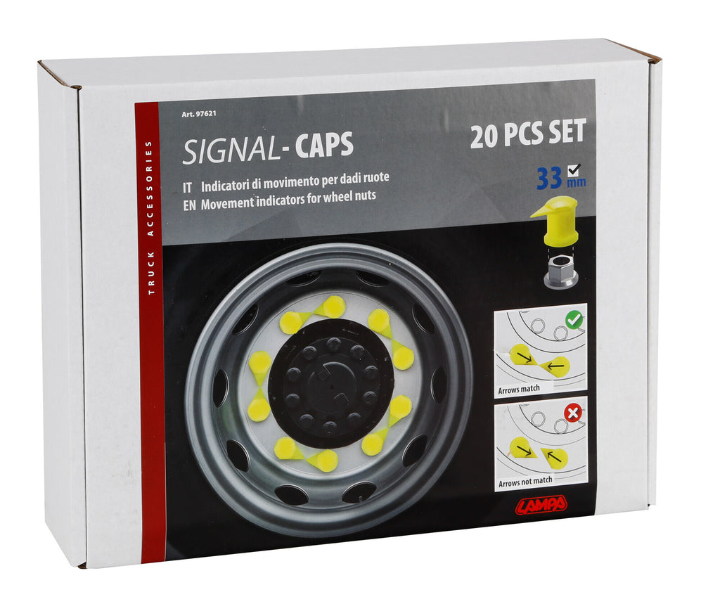 Indicatori di movimento per dadi ruote, set 20 pz - Ø 33 mm
