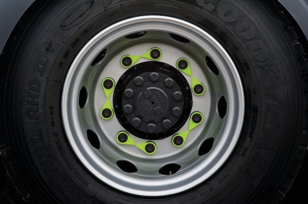 Checkpoint®, indicatori di serraggio per dado ruota, set 20 pz - 30 mm - Giallo fluo