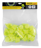 Dustite®, indicatori di serraggio per dado ruota con cappuccio antipolvere, set 20 pz - 33 mm - Giallo fluo