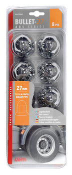 Copribulloni cromati in ABS - Ø 27 mm - Set 8 pz
