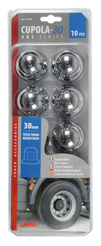 Copribulloni cromati in ABS - Ø 30 mm - Set 10 pz