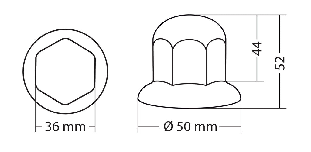 Copribulloni cromati in ABS - Ø 32 mm - Set 10 pz