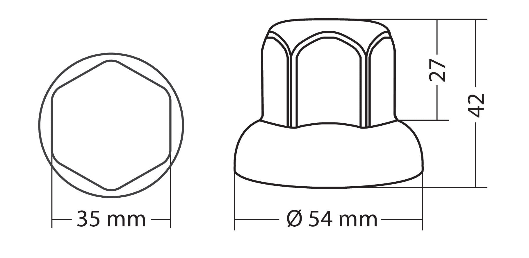 Set 10 copribulloni cromati in ABS - Ø 33 mm