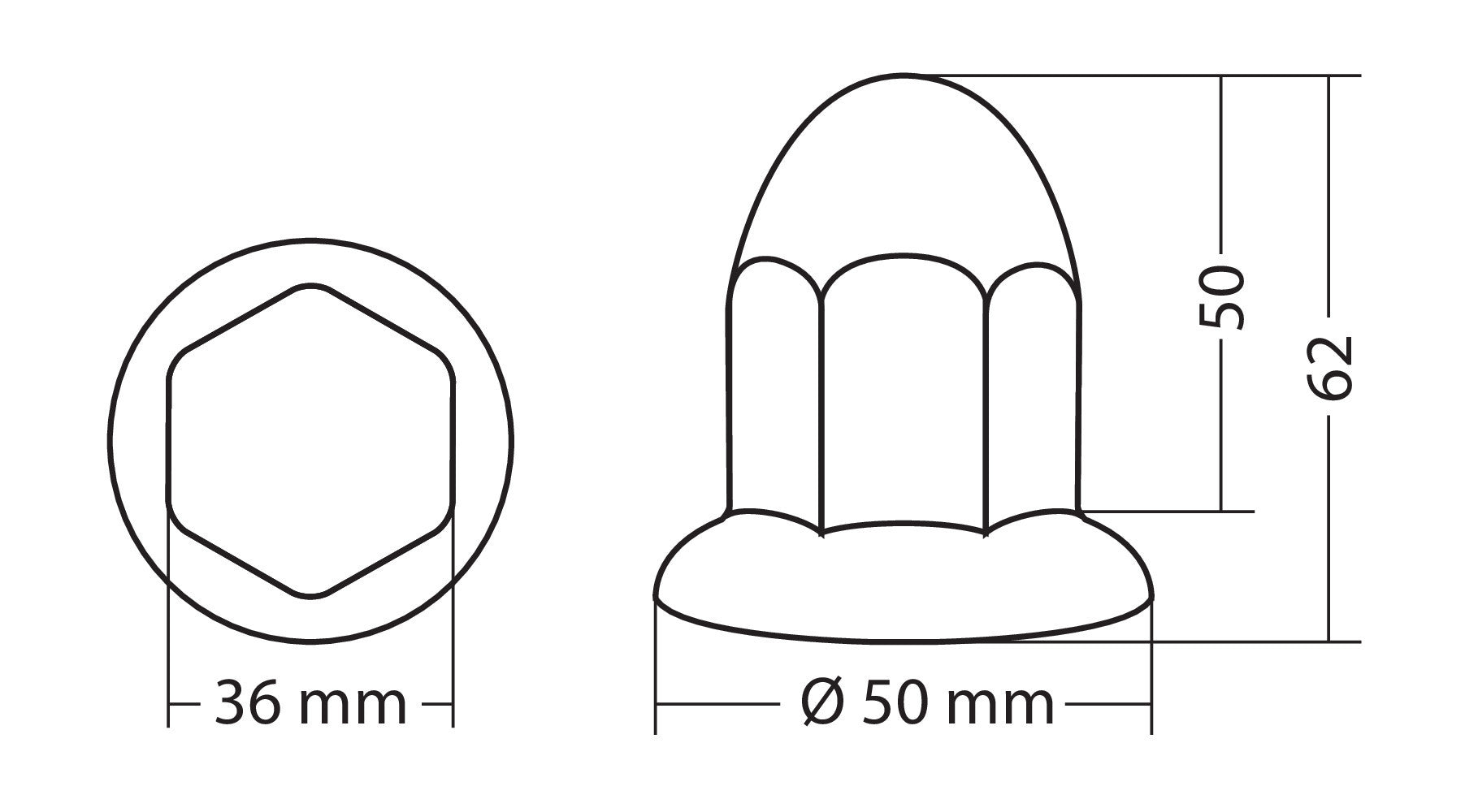 Copribulloni cromati in ABS - Ø 32 mm - Set 10 pz