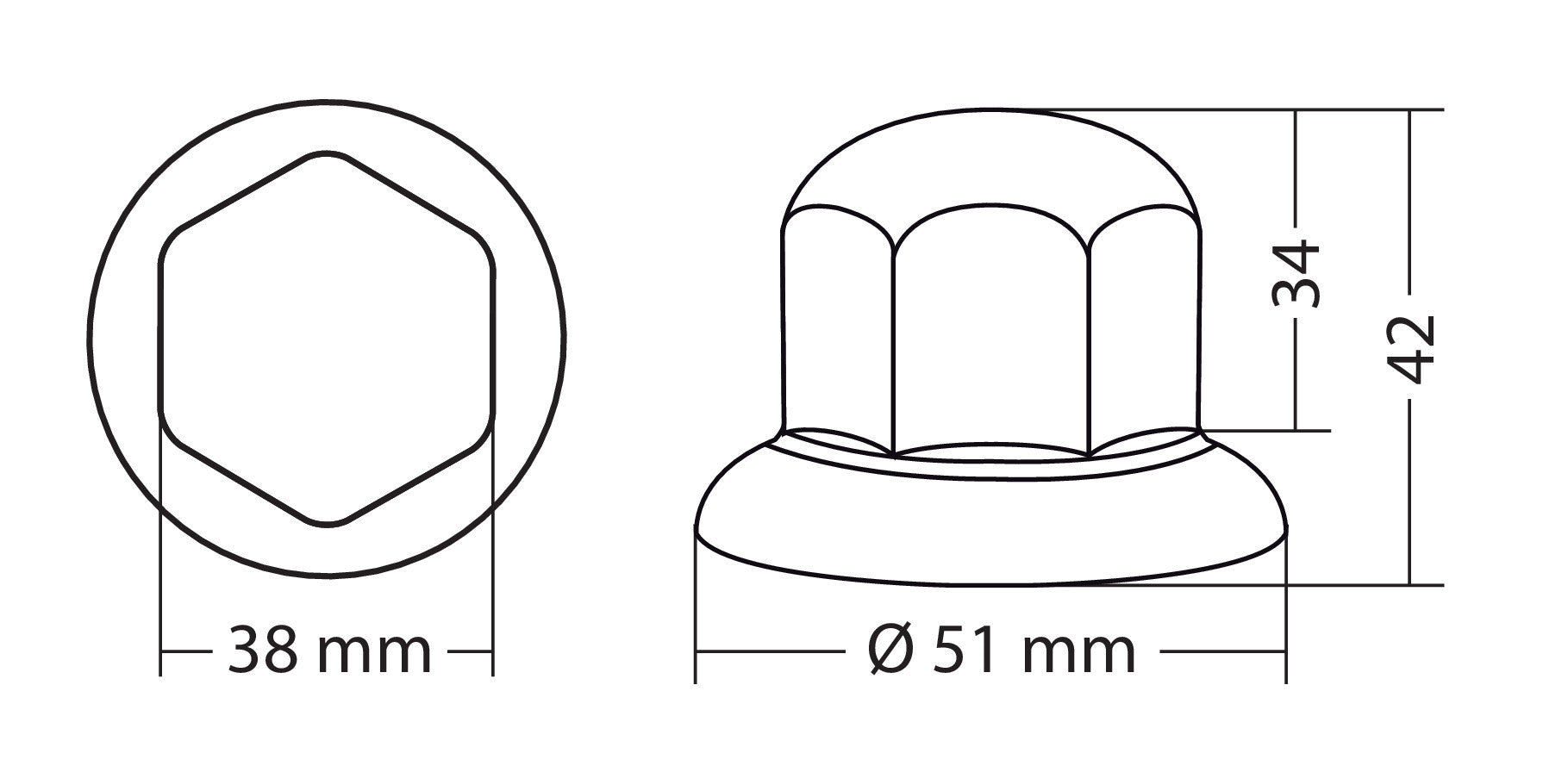 Set 10 copribulloni cromati in ABS - Ø 32 mm